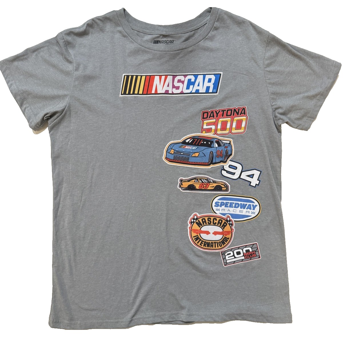 Nascar Daytona 500 Shirt Mens Xl Gray Racing Graphic Speedway Cars Embroidered